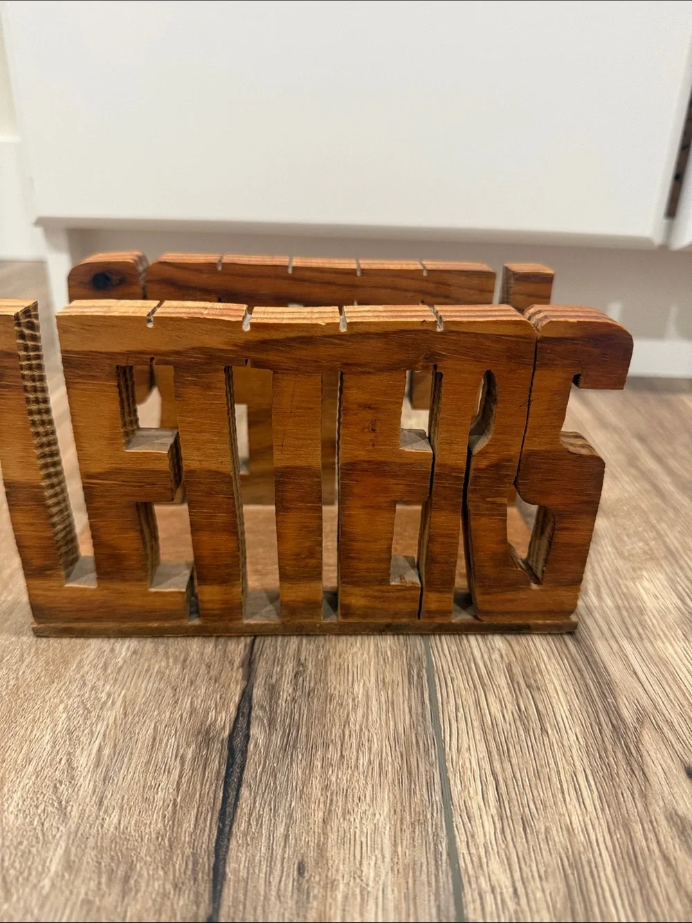 Wooden Letters 'LETTERS' Decorative Sign - Brown Vintage